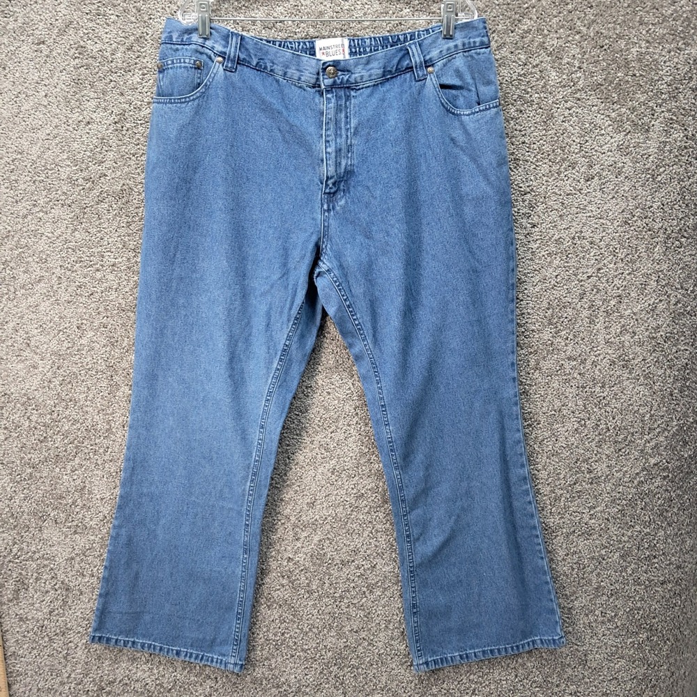 Mainstreet Blues Womens 20WP Medium Wash Elastic Back Straight Leg Denim‎ Jeans